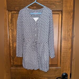 Vineyard vines girls navy/white button front long sleeve romper size XS 4-5